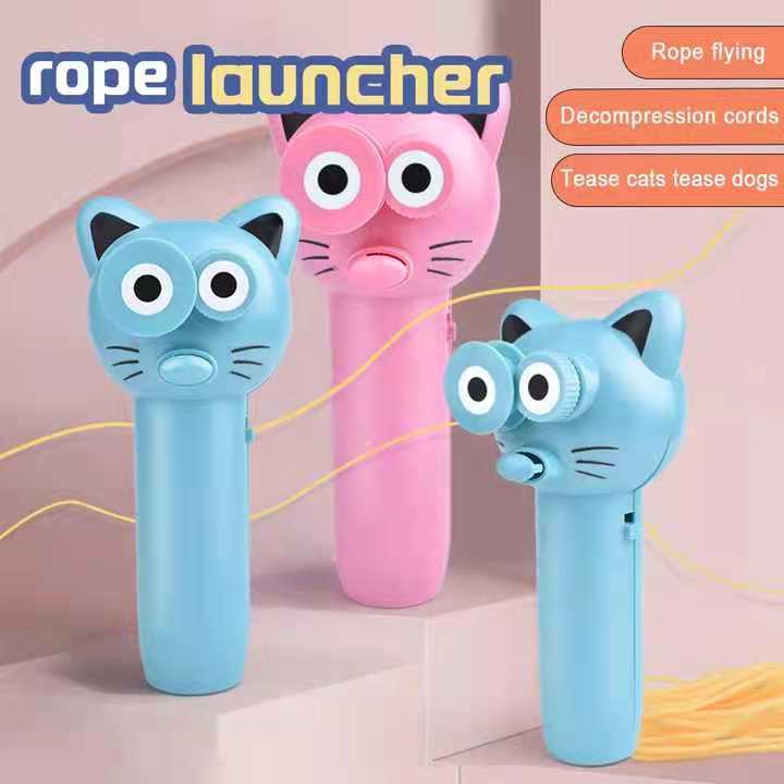 Cut Cat String Rope Launcher Propeller Toy